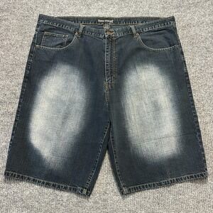 Eddie Domani Mens Bermuda Jean Shorts Size 46 Blue Faded Denim High Rise